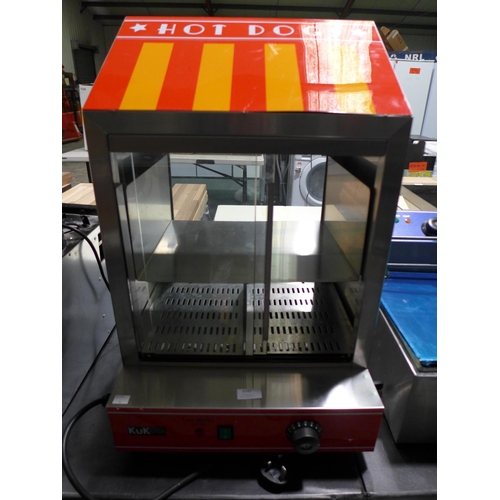 3034 - Kukoo Commercial Electric Hot Dog Steamer with Glass Door & Bun Warmer, (44x48x69cm) model: HDS971