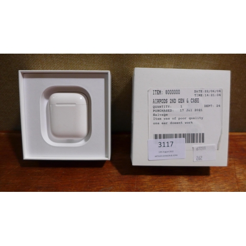 3060 - Airpods 2nd Gen & Case (model no.:- MV7N2ZMA), original RRP £99.99 + VAT (262-231)  * This lot is su... 