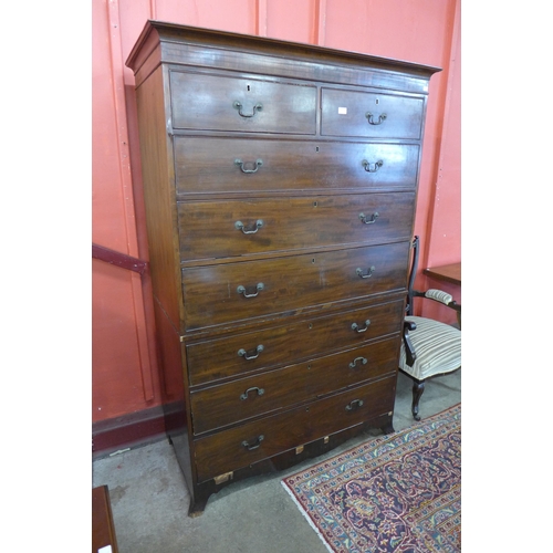 133 - A George III mahogany chest on chest