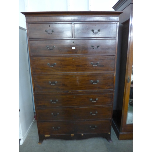 133 - A George III mahogany chest on chest