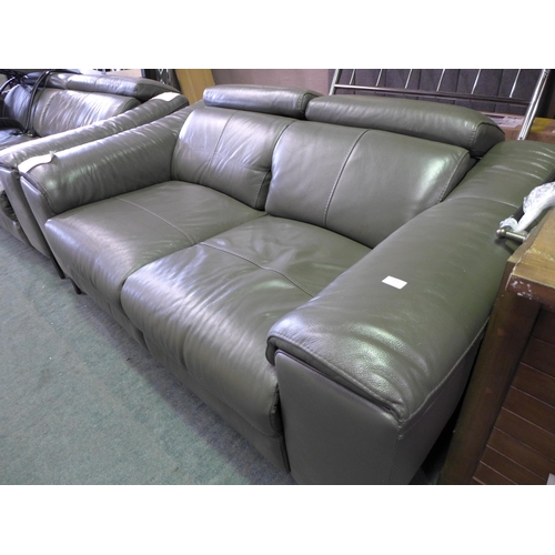 3242 - Kuka Warren Power Recline Dark Grey Two Seater Leather Sofa, original RRP £916.66 + VAT (264Z-38) * ... 