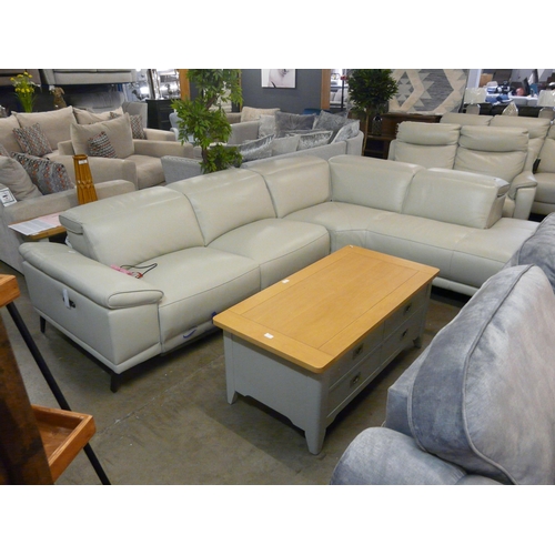 1302 - Cream Corner Leather 2 piece Sectional sofa Original RRP £2083.33 + vat   ( 4125-11)    * This lot i... 