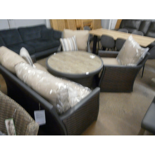 1438 - A Maxwell two seater grey leather recliner