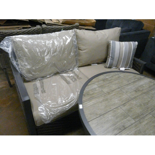 1438 - A Maxwell two seater grey leather recliner