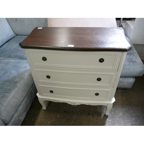 1442 - A three drawer chest with contrasting top