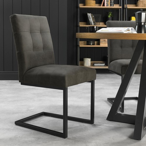 3050 - Two Bentley Designs Grey Upholstered Dining Chairs, original RRP £349.99 + VAT (264Z-35) * This lot ... 