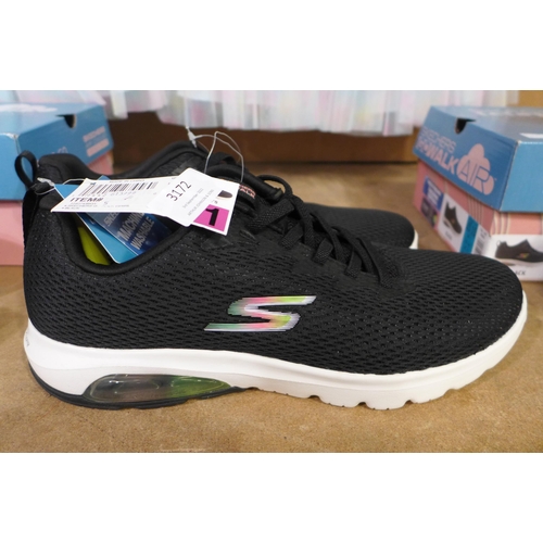 3172 - Pair of lady's black Sketchers - UK 8