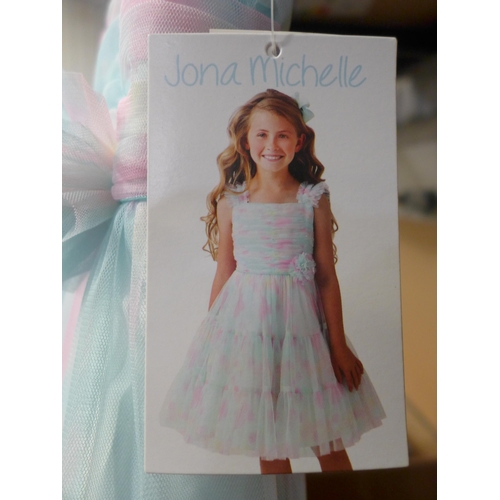 3175 - 2 girls Jona Michelle rainbow dresses - size 10    * This lot is subject to vat