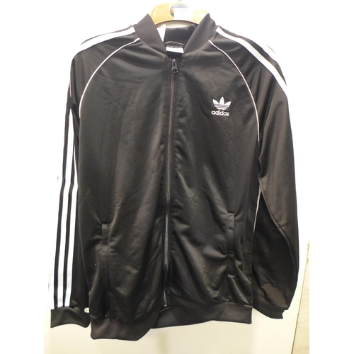 3220 - Boys Adidas black zip-up track top (Size 15-16 yrs)