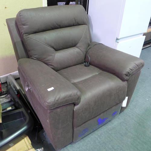 3259 - Maxwell Brown Fabric Power Recliner Armchair ,  (267Z-11) Original RRP £666.66 + VAT * This lot is s... 