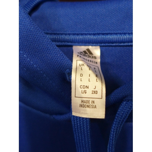 3286 - Men's blue Adidas hooded track top - size L * This lot is subject to VAT