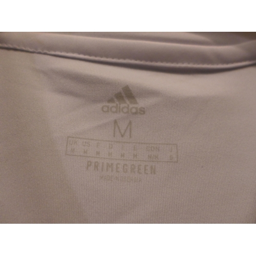 3290 - 3 Men's white Adidas jerseys (sizes M, XL, 2XL) * This lot is subject to VAT