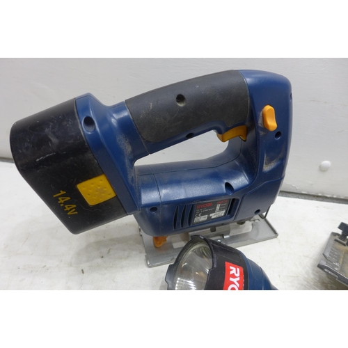 2008 - Ryobi cordless circular saw, Ryobi site torch, Ryobi cordless jigsaw, Ryobi charger and Challenge ha... 