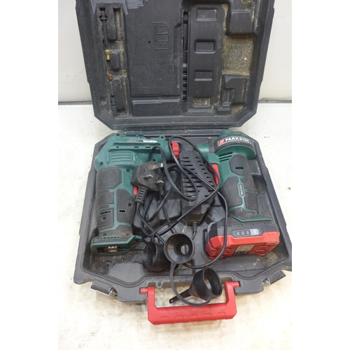 2010 - Parkside portable cordless compressor in case