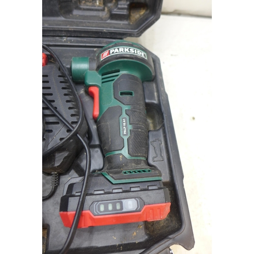 2010 - Parkside portable cordless compressor in case