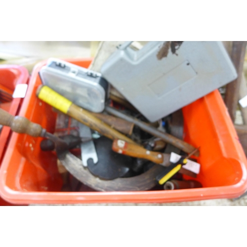 2096 - 2 Red box's of assorted joinery tools