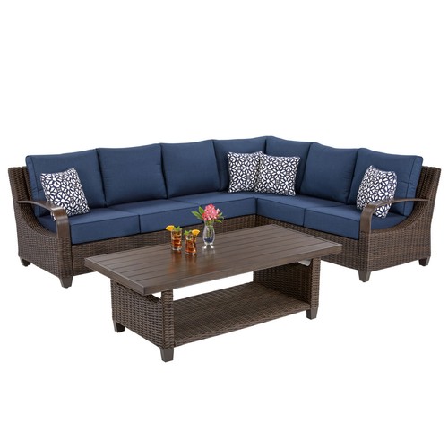 3038 - Pacific Casual Belhaven  6 Seater  Sectional Sofa And Coffee Table (2 Cushions missing)  ,  Original... 