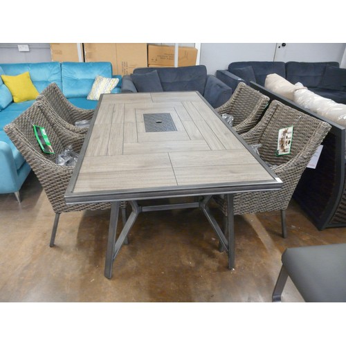 1450 - Agio Portland 5pc Woven  Dining Set (4128-18)   * This lot is subject to vat - missing some bolts