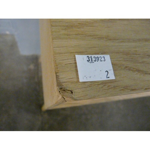 1473 - An ash two drawer console table (slight damage to corner)