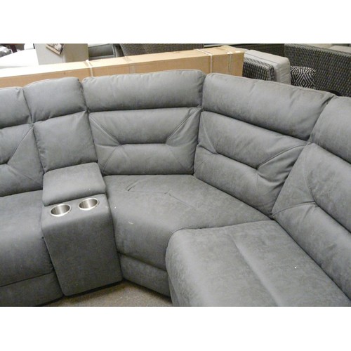 1475 - Justin Grey Fabric  Reclining Sectional Sofa , Original RRP £1833.33 + Vat (4128-2)   * This lot is ... 