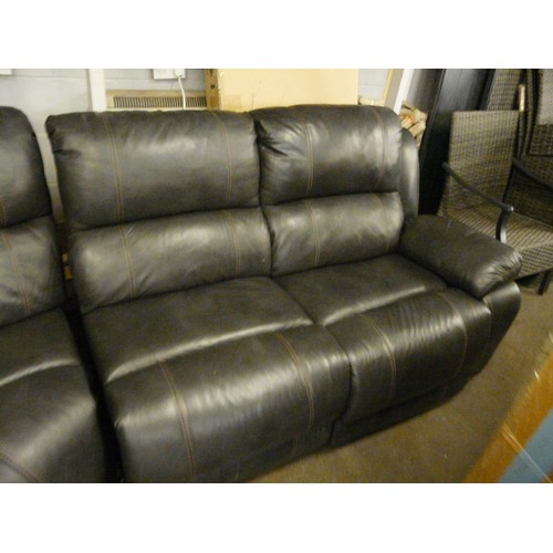 1505 - Dunhill Leather Sofa Greypower Reclining Motion, Original RRP £2249.99 + vat  (4132-5)  * This lot i... 