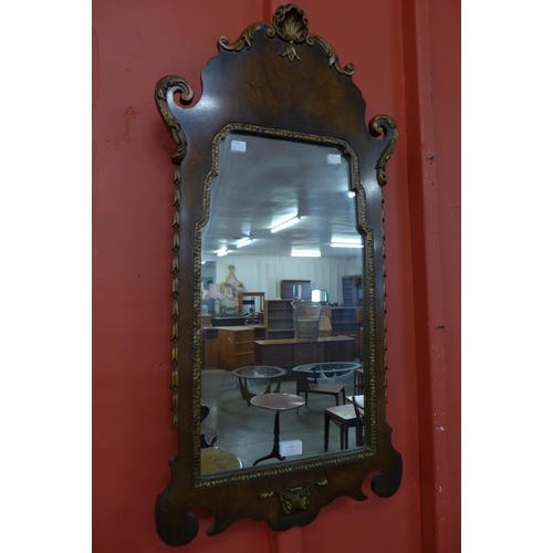 11 - A George I style walnut and parcel gilt framed mirror