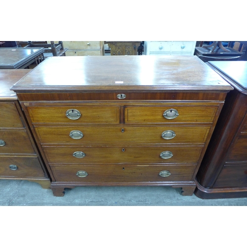 113 - A George III inlaid mahogany chest of drawers