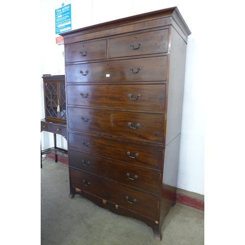 133 - A George III mahogany chest on chest