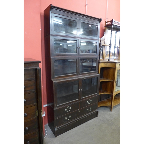 19 - An early 20th Century mahogany sectional stacking bookcase