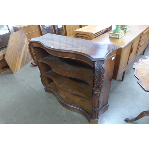 33 - A Victorian rosewood open bookcase