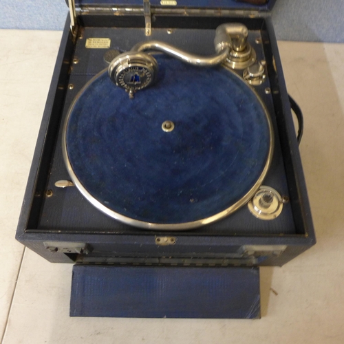 382 - An Edison Bell Electron gramophone in case with chrome fittings