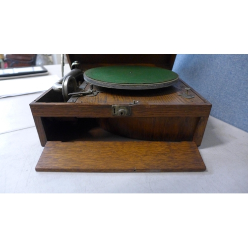 383 - A HMV Chaz Foulds Ltd gramophone in wooden case