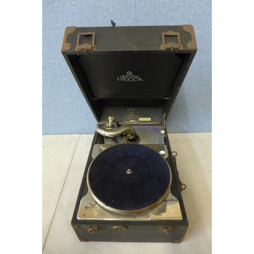 385 - A Decca Salon gramophone in wooden case with chrome fittings