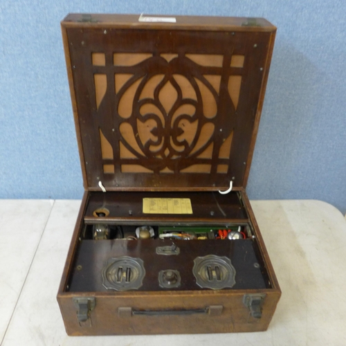 395 - A Brandes valve radio in leatherette case