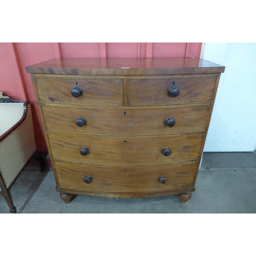 7 - A Victorian mahogany bow front chest of drawers