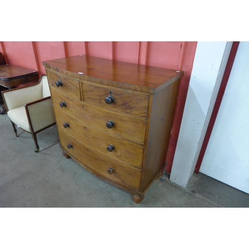 7 - A Victorian mahogany bow front chest of drawers