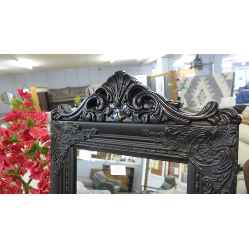 1306 - A black framed cheval mirror