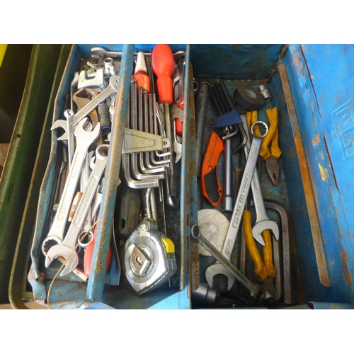 2100 - 3 Metal toolboxes of hand tools