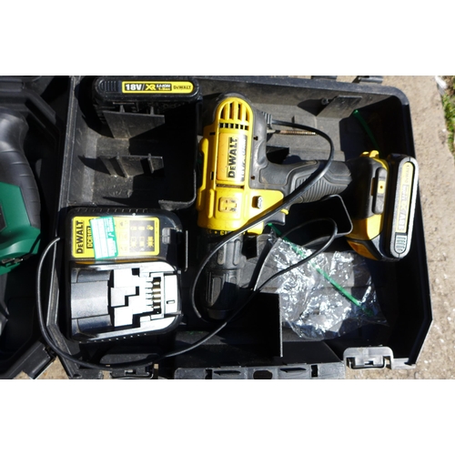 2167 - Dewalt cordless hammer drill, 2 batteries and charger and Parkside cordless hammer drill