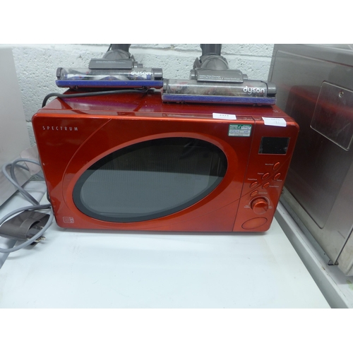 2996 - Spectrum 700w red microwave oven