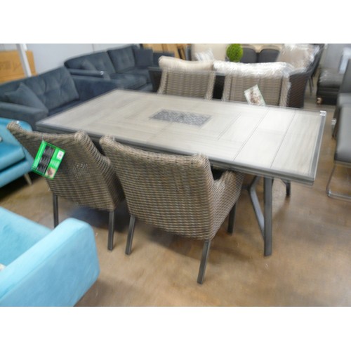 1422 - Agio Portland 5pc Woven  Dining Set (4128-18)   * This lot is subject to vat - missing some bolts