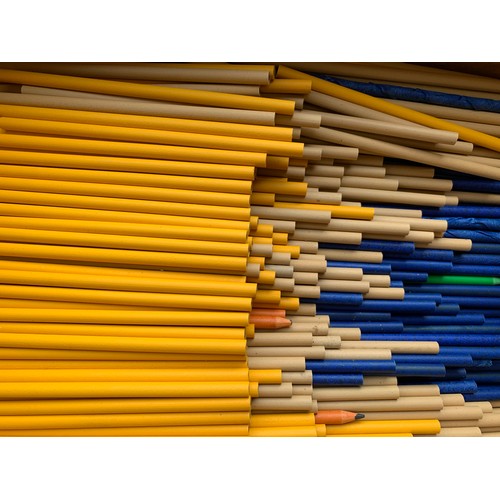 2114 - Two boxes of pencils upcycled/recycled from CD cases