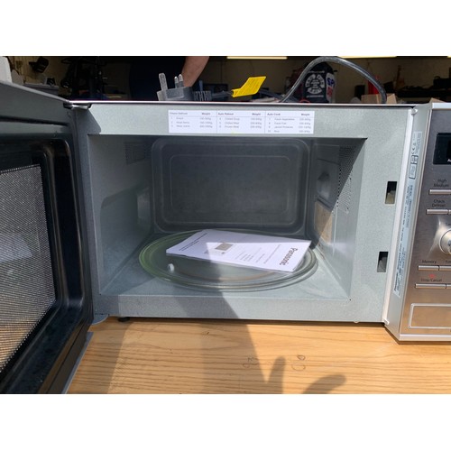 2128 - Panasonic brushed steel inverter 950w microwave oven. Seen working in room W