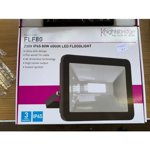 2157 - 2 large boxed unused Knightsbridge LED floodlights (230V IP65 80W 4000K FLF80)