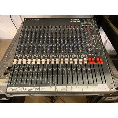 2216 - Soundcraft Spirit FX16 mixer and fitted flight case