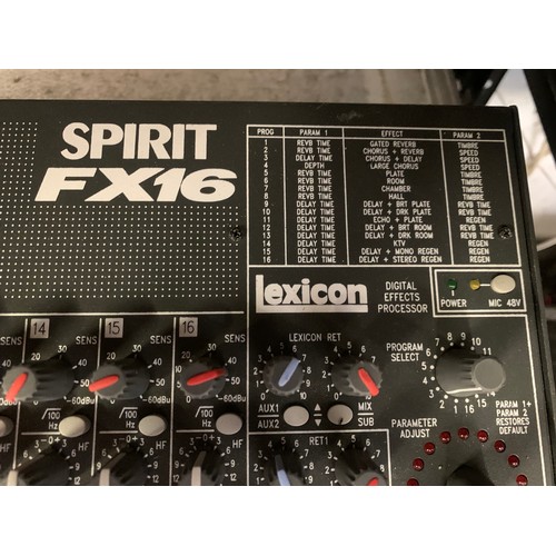 2216 - Soundcraft Spirit FX16 mixer and fitted flight case