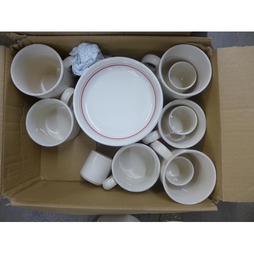 1067 - A Denby Sandstone part tea set and a Banquet tea set **PLEASE NOTE THIS LOT IS NOT ELIGIBLE FOR POST... 