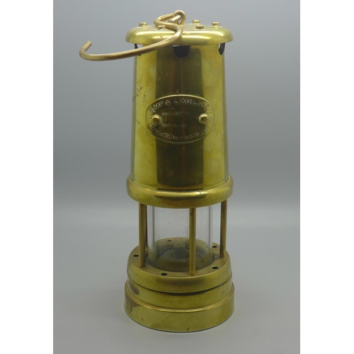 601 - A brass Hockley Lamp & Limelight Co. miner's lamp