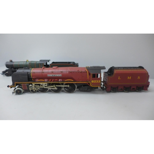 640 - Two Hornby 00 gauge model locomotives, County of Somerset and Duchess of Sutherland