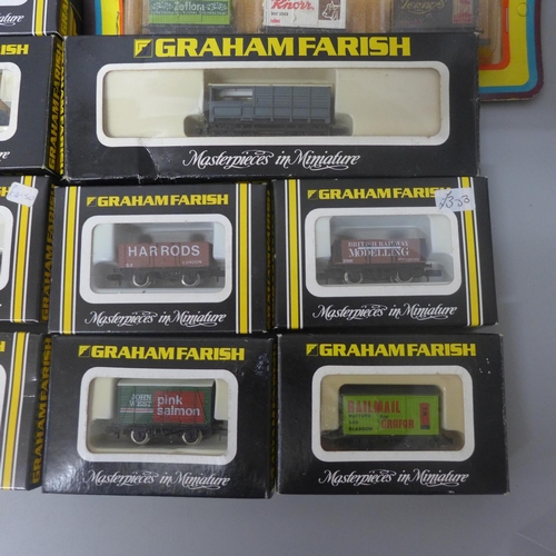 679 - A collection of over thirty Graham Farish N gauge wagons, most boxed